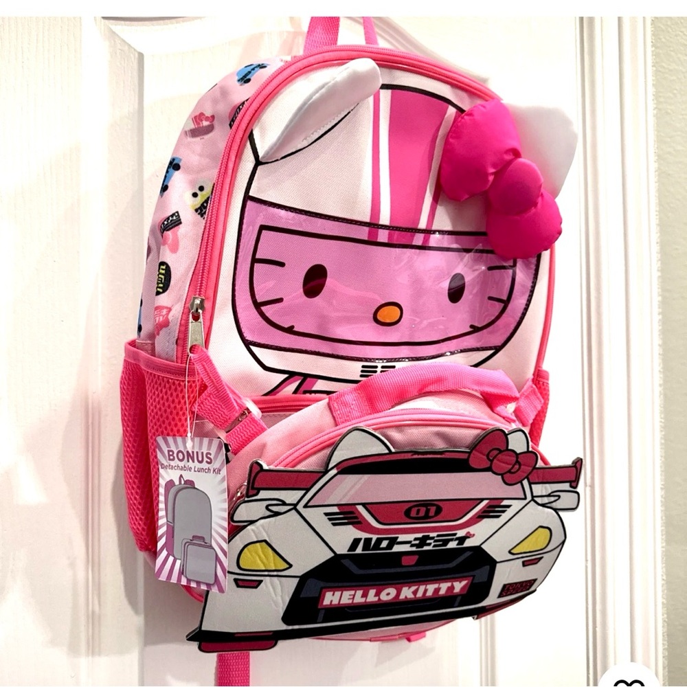 NEW Hello Kitty Backpack Tokyo Speed And Detachable Lunch
Box By Sanrio